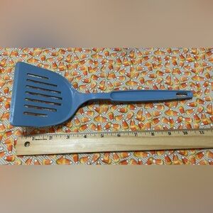 Vintage EKCO Slotted Spatula Blue 11" Nylon Wide Head Flipper Turner Damage Read